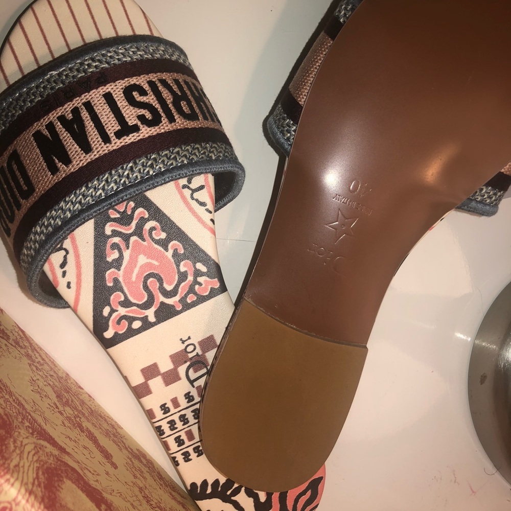 Authentic Christian Dior Dway Multi color Slides - Picture 7 of 9